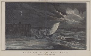 Mit der Flut getragen! oder eine gefährliche Kreuzfahrt (Farblithografie) von Matthew