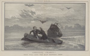 Christliche Nächstenliebe! oder sie werden das Boot zwischen sich versenken (Farblithografie) von Matthew