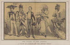 Die Verschwendung der Zeit! oder ein Modeteller für den britischen Unsinn (Farblithografie) von Matthew