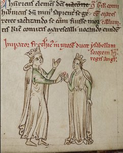 Friedrich II. und Isabella von England aus der Historia Anglorum, Chronica majora von Matthew Paris
