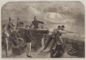 Das Freiwillige Artilleriekorps lernt den Umgang mit Kanonen in Hythe von Matthew Somerville Morgan