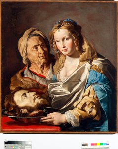 Salome mit dem Kopf von Johannes dem Täufer auf einer Silberplatte von Matthias (c.1600 p.1650) Stomer