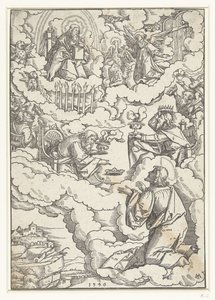 Vision des Johannes des Evangelisten mit thronendem Gott und den vierundzwanzig Ältesten von Matthias Gerung