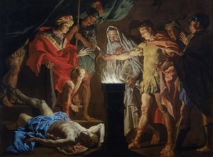 Mucius Scaevola vor Lars Porsenna von Matthias Stom