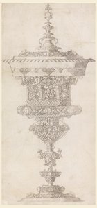Stehender Becher mit Deckel, aus "Novum opus cratero graphicum..." von Matthias Zündt