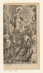Personifikation der Freigebigkeit (Liberalitas), Titelblatt für: Johannes de Mediolano, Schola Salernitana, 1649