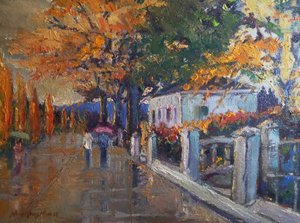 Herbstlicher Regenstraße von Matthys Moss