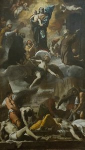 Skizze des Votivfreskos für die Pest von 1656 von Mattia (1613 99) Preti