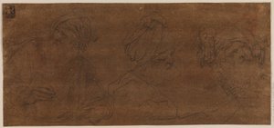 Drei Studien eines alten Mannes mit Turban von Mattia Preti