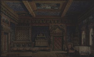 Bühnenbild für das Theaterstück Tod von Iwan dem Schrecklichen von A. Tolstoi von Matvey Andreyevich Shishkov