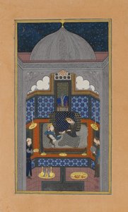 Bahram Gur und die indische Prinzessin im dunklen Palast am Samstag, Folio 23v..., ca. 1430