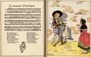 Zurück aus der Auvergne, Kinderlied (Gravur) von Maurice Berty