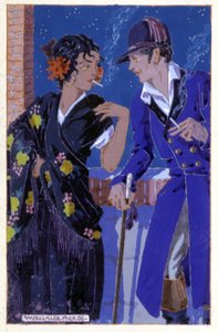 Don Jose und Carmen rauchen, ca. 1930 (Illustration)