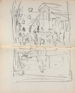 Italienisches Skizzenbuch: Brücke mit Figuren Seite 209 & 210, 1898-1899
