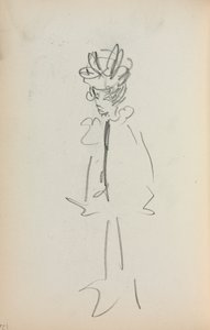 Italienisches Skizzenbuch: Stehende Frau, Seite 126, 1898-1899 von Maurice Brazil Prendergast
