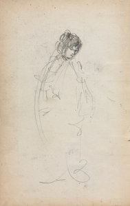 Italienisches Skizzenbuch: Stehende Frau Seite 1, 1898-1899 von Maurice Brazil Prendergast