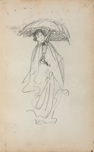 Italienisches Skizzenbuch: Stehende Frau mit Sonnenschirm, Seite 259, 1898-1899