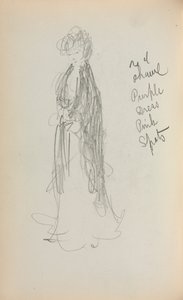 Italienisches Skizzenbuch: Stehende Frau mit Schal Seite 53, 1898-1899 von Maurice Brazil Prendergast