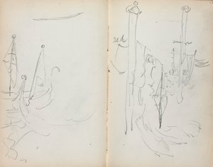 Italienisches Skizzenbuch: Venezianischer Hafenblick Seite 33 & 34, 1898-1899
