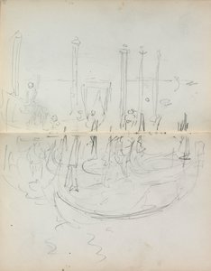 Italienisches Skizzenbuch: Venezianischer Hafenansicht Seite 37 & 38, 1898-1899