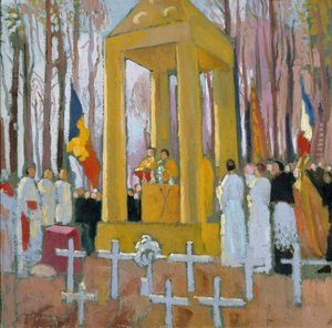 Messe vor dem Grab von Ernest Psichari, 1924