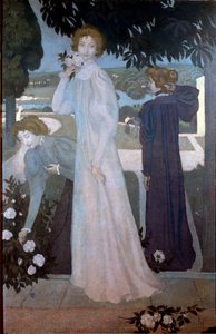 Porträt von Yvonne Lerolle in drei Aspekten von Maurice Denis