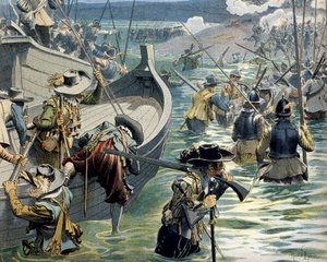 Geschichte Frankreichs: Hilfe für die Verteidiger der Insel Ré durch Kardinal Richelieu von Maurice Leloir