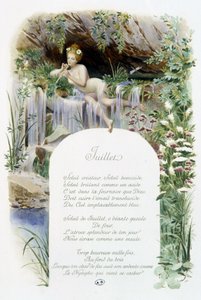 Juli „La Chanson du mois“ von Jérôme Doucet, Illustration - Maurice Leloir, ed. Reims 1904. L. Michaud