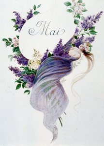 Mai „La Chanson du mois“ von Jérôme Doucet, Illustration - Maurice Leloir, Ausgabe Reims 1904. L. Michaud