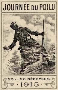 Französisches Propagandaposter aus dem Ersten Weltkrieg "Journée du Poilu". 25. und 26. Dezember 1915, veröffentlicht 1915 (Farblithografie) von Maurice Louis Henri Neumont