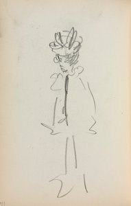 Italienisches Skizzenbuch: Stehende Frau 3/4 Ansicht (Seite 126) von Maurice Prendergast