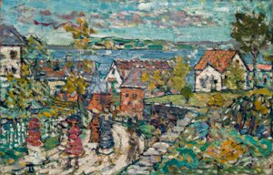 Landschaft (Straße und Stadt) von Maurice Prendergast