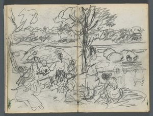 Skizzenbuch, The Dells, Nr. 127, Seite 116 & 117: Figur in einer Landschaft