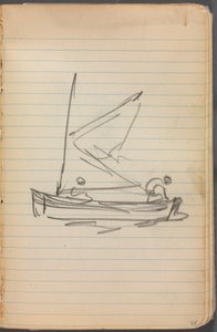 Skizzenbuch, Seite 085: Segelboot mit zwei Figuren