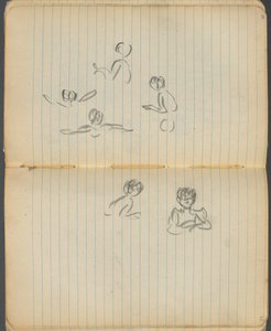 Skizzenbuch, Seite 094 & 95: Schwimmende Figuren