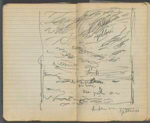 Skizzenbuch, Seite 152 & 153: Blick auf das Meer mit Farbanmerkungen von Maurice Prendergast