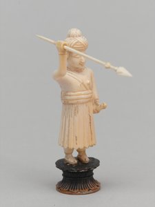 Schwarzer Bauer, Schachfigur, Indien, um 1820 von Maurice Quentin de La Tour