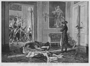 Napoleon bei der Plünderung des Palais des Tuileries, Paris, Französische Revolution