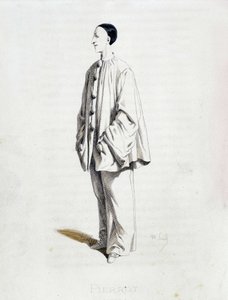 Pierrot aus Masques et bouffons (Italienische Komödie), Text und Zeichnungen von Maurice Sand, Radierungen von A. Manceau, Vorwort von Georges Sand, Paris, Michel Lévy Frères von Maurice Sand