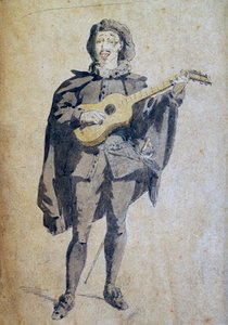 Scaramouche, Illustration von Maurice Sand, Stich aus Commedia dell