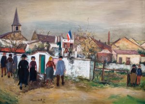 Das Rathaus mit der Fahne