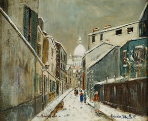 Rue St. Rustique im Schnee, Montmartre, ca. 1939