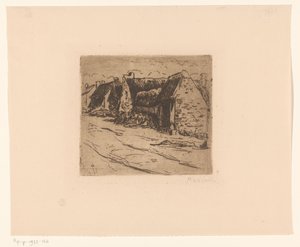Häuser entlang einer Straße von Maurits van der Valk (signed by artist)