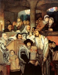 Juden beten in der Synagoge an Jom Kippur von Maurycy Gottlieb