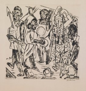 Schwarzer Tanz, Platte 9 aus dem Portfolio „Jahresmesse“ von Max Beckmann