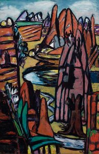 Fels - Felsige Landschaft von Max Beckmann