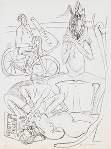 Zirkus, Platte 12 aus dem Portfolio „Tag und Traum“ von Max Beckmann