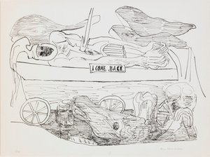 Kriegstraum, Platte 10 aus dem Portfolio „Tag und Traum“ von Max Beckmann