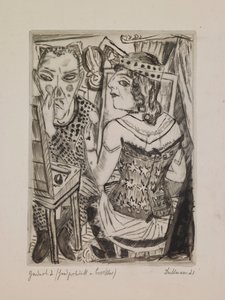 Ankleidezimmer, Tafel 2 aus dem Portfolio „Die Jahresmesse“ von Max Beckmann