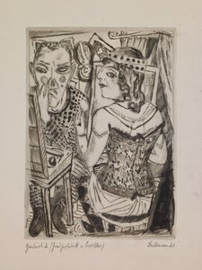 Ankleidezimmer, Platte 2 aus dem Portfolio "Der Jahrmarkt" von Max Beckmann